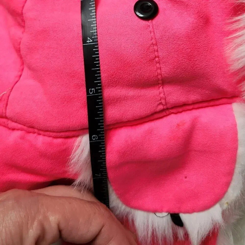 High Visibility Neon White Fur Aviator Winter Trooper Hat - Neon Pink Large